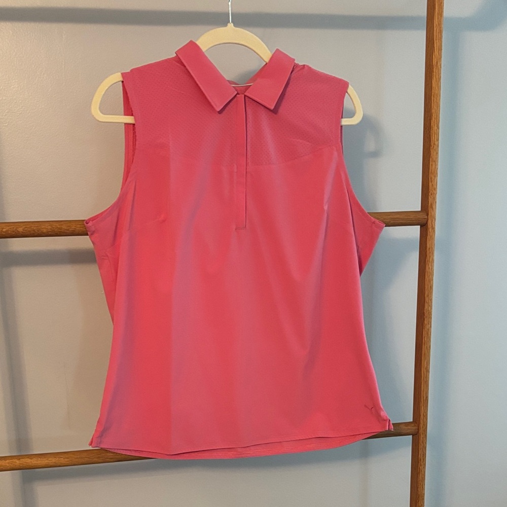 Coral puma golf tank top
